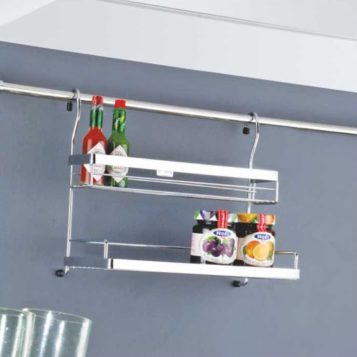 1pc Stainless Steel Spice Rack, Wall Mounted Multifunction Kitchen Storage  Rack For Kitchen