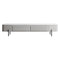 Modern Long Light Gray Faux Marble TV Stand Storage Media Console For 75'' TV