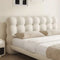 White Boucle Upholstered Platform Bubble King Bed Frame