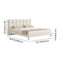 White Boucle Upholstered Platform Bubble King Bed Frame