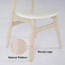 Whitewash Dining Table & 6 Wood Rattan Dining Chairs Set