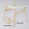 Whitewash Dining Table & 6 Wood Rattan Dining Chairs Set