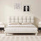 White Boucle Upholstered Platform Bubble King Bed Frame