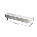 Modern Long Light Gray Faux Marble TV Stand Storage Media Console For 75'' TV