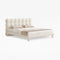 White Boucle Upholstered Platform Bubble King Bed Frame