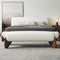 Modern White Boucle Bedroom Bench Upholstered Long Bench With Wood Legs