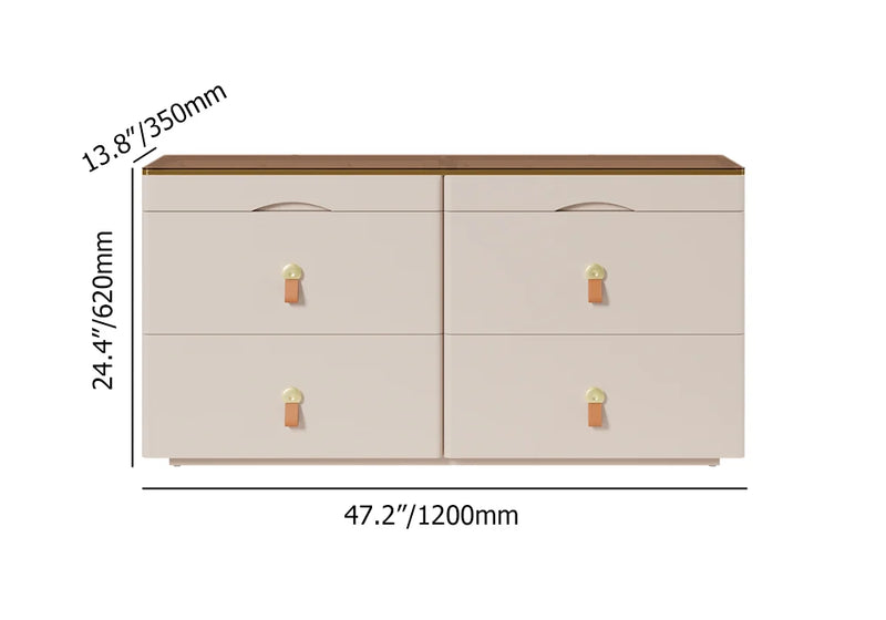 47"W Glass Champagne Dresser 6 Drawer Closet Island with Jewelry Display Storage For Dressing Room