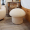 Modern White Boucle Mushroom Ottoman Upholstered Pouf