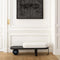 Black & White Entryway Bench With Metal Legged Boucle Fabric/Living Room Bench