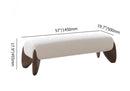 Modern White Boucle Bedroom Bench Upholstered Long Bench With Wood Legs