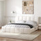 Modern Wingback King Bed Frame With Upholstered Headboard