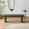 Modern Green & Teak Entryway & Living Room Bench with Tray