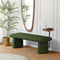 Modern Green & Teak Entryway & Living Room Bench with Tray