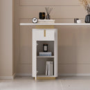 Modern Sintered Stone Console Table with Storage Entryway Table