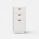 White Leather Narrow Nightstand/Bedside Table