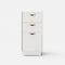 White Leather Narrow Nightstand/Bedside Table