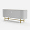 White Sintered Stone Top Fluted TV Stand With Storage