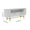 White Sintered Stone Top Fluted TV Stand With Storage