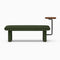 Modern Green & Teak Entryway & Living Room Bench with Tray