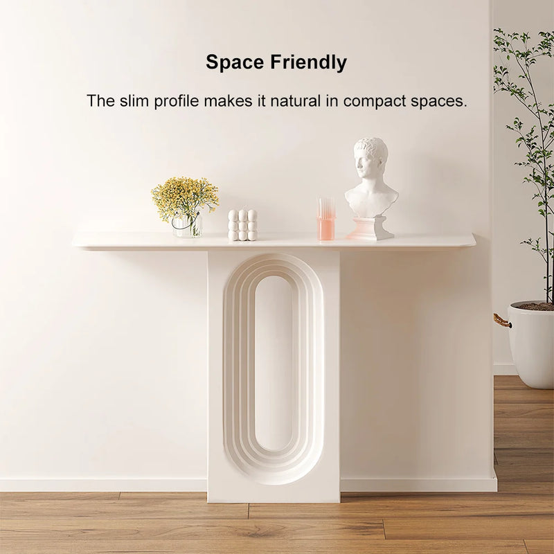 Modern Narrow Wood White Console Table/Entryway Table