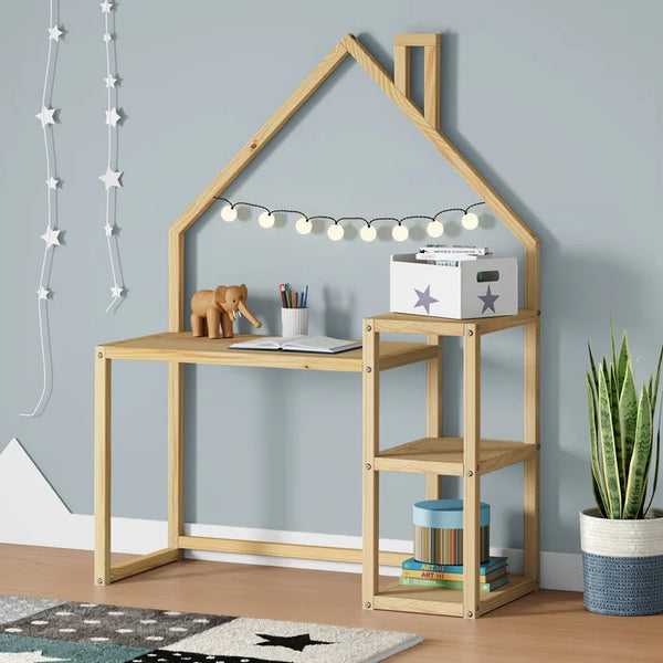 Montessori Children's Desk Wood with 3 Shelves By Miza
