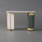 Luxury White and Gold Entryway Table with Stone Top