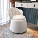 Swivel Velvet Vanity Stool Petal Back Makeup Accent Chair