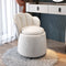 Swivel Velvet Vanity Stool Petal Back Makeup Accent Chair