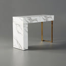 White Console Table Modern Rectangle Accent Table For Entryway with 2 Drawers