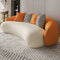 Modern Faux Leather Upholstered Sofa Orange & White Sofa