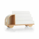 Wood 4-Shelf Truck-Shaped Kids Bookcase with Open Storage By Miza