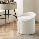 Soft Touch Vanity Stool With Lamb Wool Upholstery With Backrest