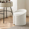 Soft Touch Vanity Stool With Lamb Wool Upholstery With Backrest