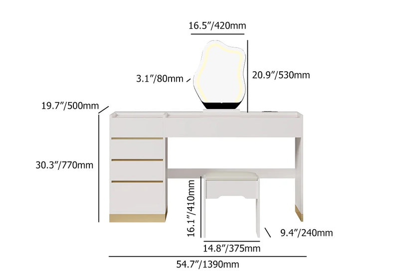 All-in-One Beauty: Smart Nightstand & Vanity Set/Dressing Table