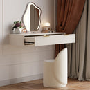 Modern White Floating Makeup Vanity Set with Drawers Dressing Table with Stool