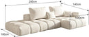 L-Shape Upholstery Love Seats Couch, 3 Piece Living Room Sectional Sofa Set with Chaise and and 2 Pillows for Home Apartment