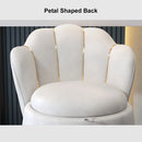 Swivel Velvet Vanity Stool Petal Back Makeup Accent Chair