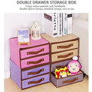 Double Drawer Pattern Storage/Cloth Box ( Random Colour ) By AK - 1 PC