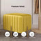 Square Pouf Ottoman Upholstered Velvet Ottoman Footrest In Yellow