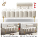 Adjustable Backrest Modern Loveseat Sofa Couch with Golden Legs/Couches for Living Room Bedroom Office