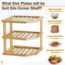 Wooden 3 Tier Kitchen Corner Shelf Organizer Cabinet Plate And Bowl Rack By Miza