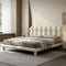 White Boucle Upholstered Platform Bubble King Bed Frame