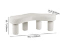 White Bedroom Bench Boucle Tufted Long Bench With 4 Legs