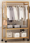 Wooden Garment Coat Rack On Wheels By MIZA