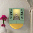 Graceful Devotion: Wall-Mounted Puja Shelf with Elegant Design