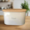 Solid Pinkish Sand Bread  Storage Box With Mango wood Lid Bread Box/Large Bread Storage Container For Kitchen Counter