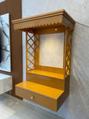 Elegant Wall-Mounted Mandir Shelf For Divine Reflection And Storage