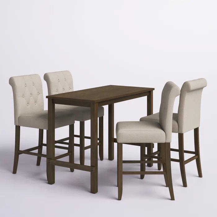 Modern 5-Piece Bar-Height Dining Set/Elegant Wooden Dining table