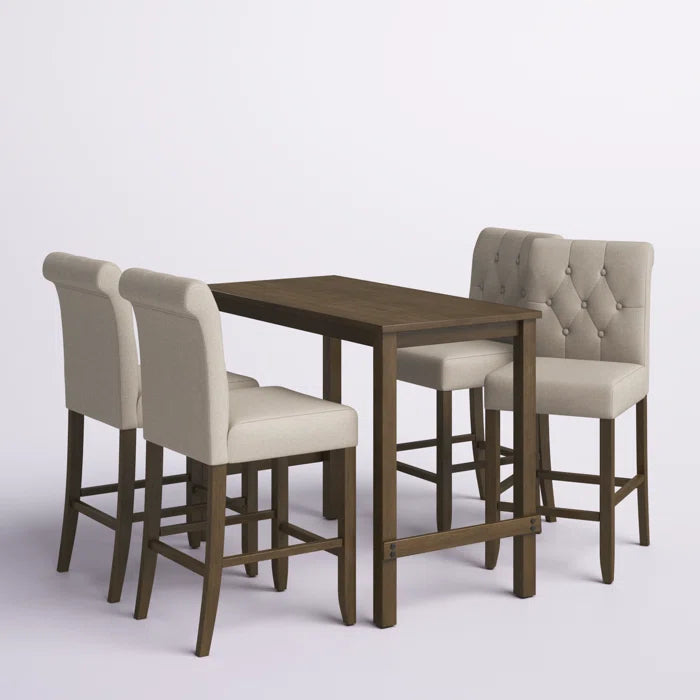 Modern 5-Piece Bar-Height Dining Set/Elegant Wooden Dining table