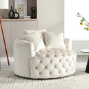 Elegant Upholstered Barrel Chair With Three Cushion Perfect For Living Room, Bedroom, Drawing Room & Halls